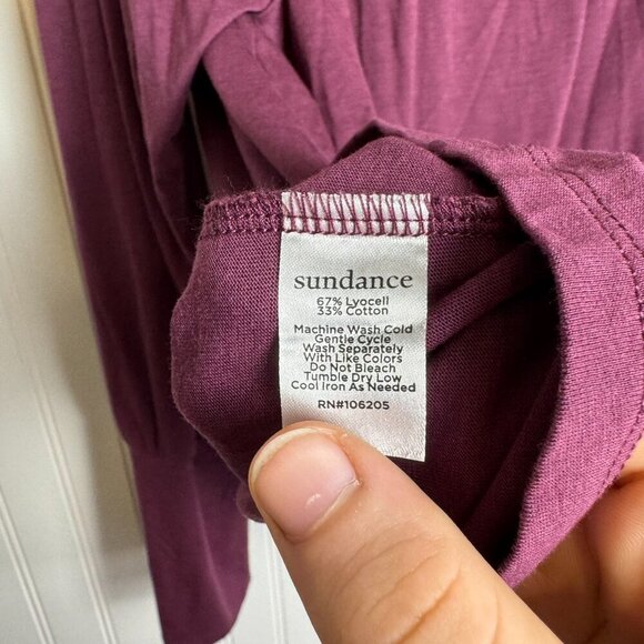 Sundance Purple Knit Long Sleeve V-Neck Pullover Top C7 - Picture 5 of 5